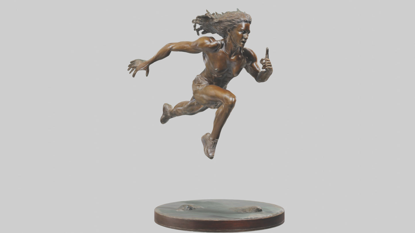3D model Hurdler in Motion statue model VR / AR / low-poly