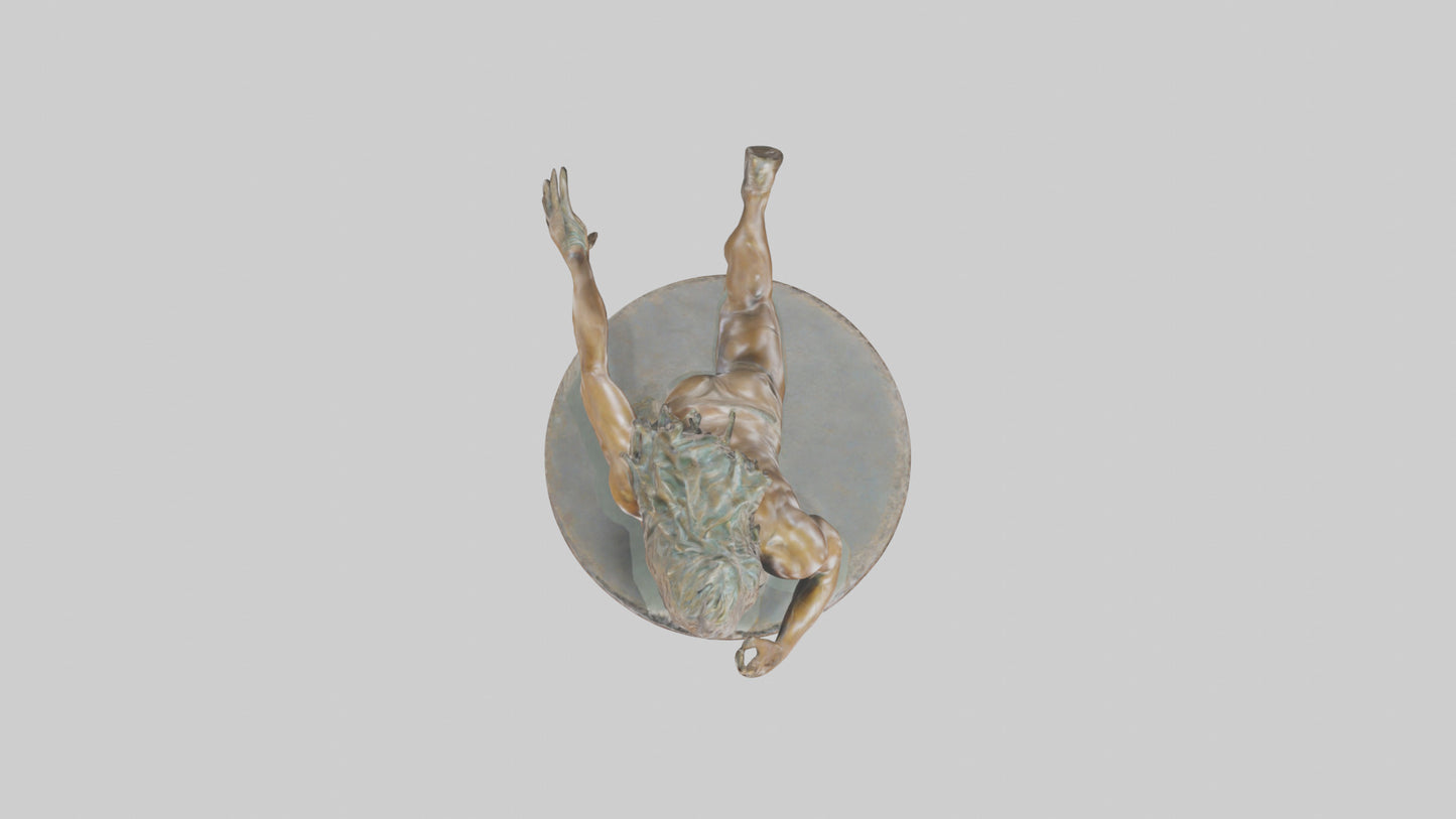 3D model Hurdler in Motion statue model VR / AR / low-poly