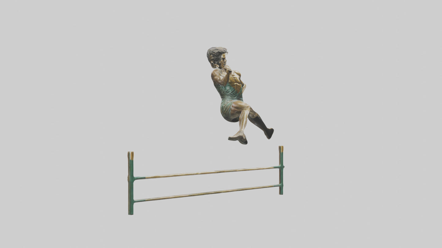 Hurdler MidJump statue model VR / AR / low-poly