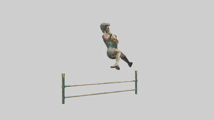 Hurdler MidJump statue model VR / AR / low-poly