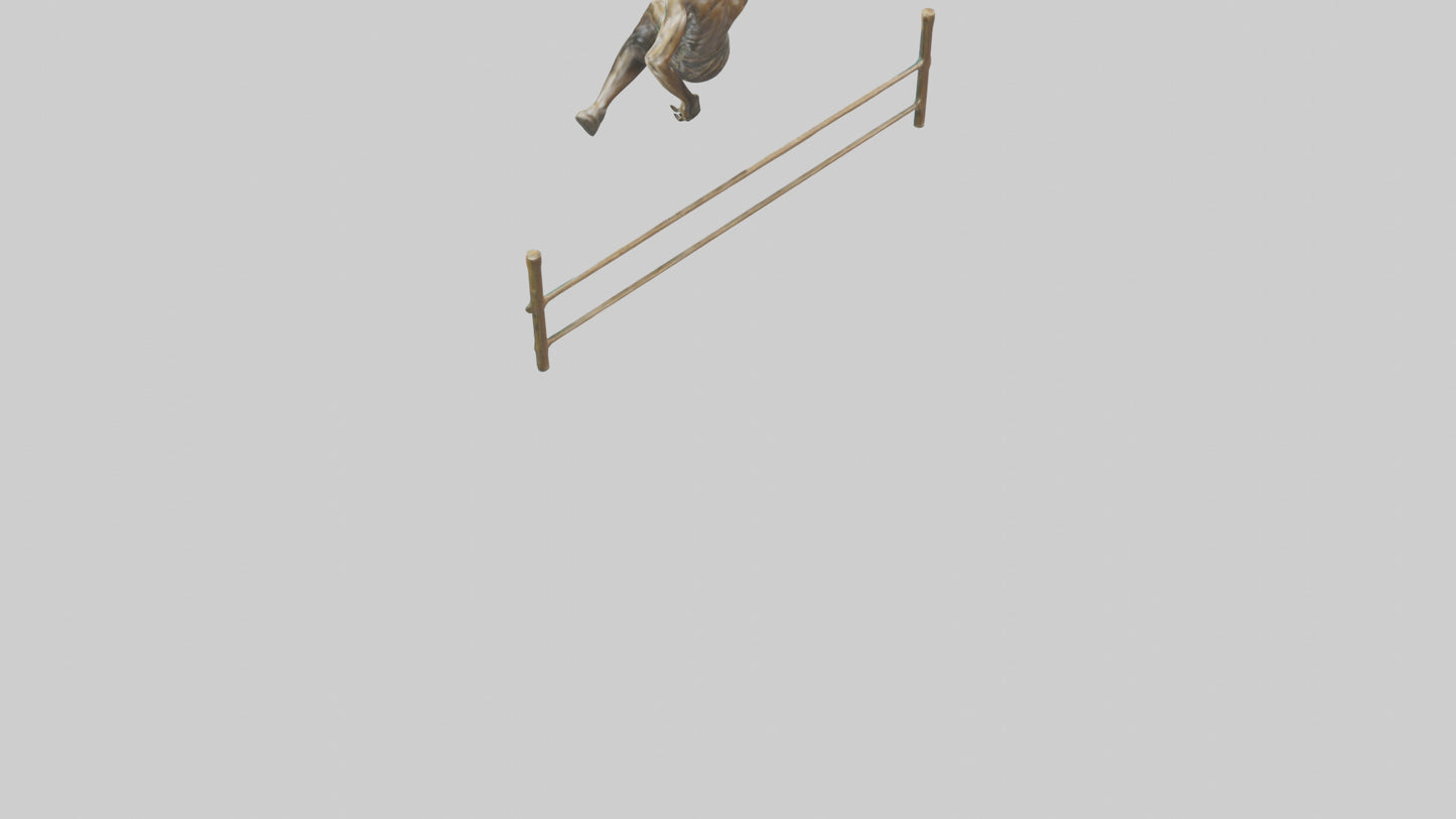 Hurdler MidJump statue model VR / AR / low-poly