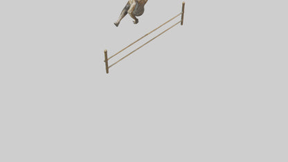 Hurdler MidJump statue model VR / AR / low-poly