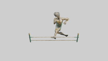 Hurdler MidJump statue model VR / AR / low-poly