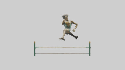 Hurdler MidJump statue model VR / AR / low-poly