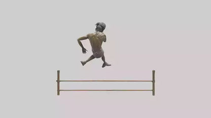 Hurdler MidJump statue model VR / AR / low-poly