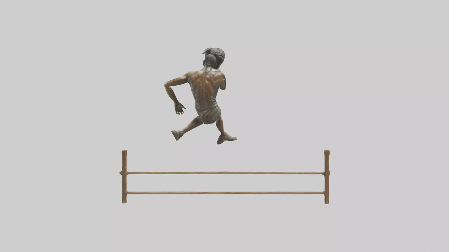 Hurdler MidJump statue model VR / AR / low-poly