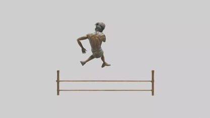Hurdler MidJump statue model VR / AR / low-poly