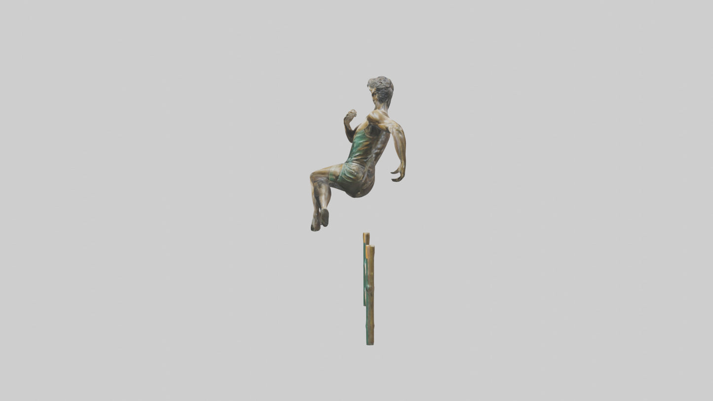 Hurdler MidJump statue model VR / AR / low-poly