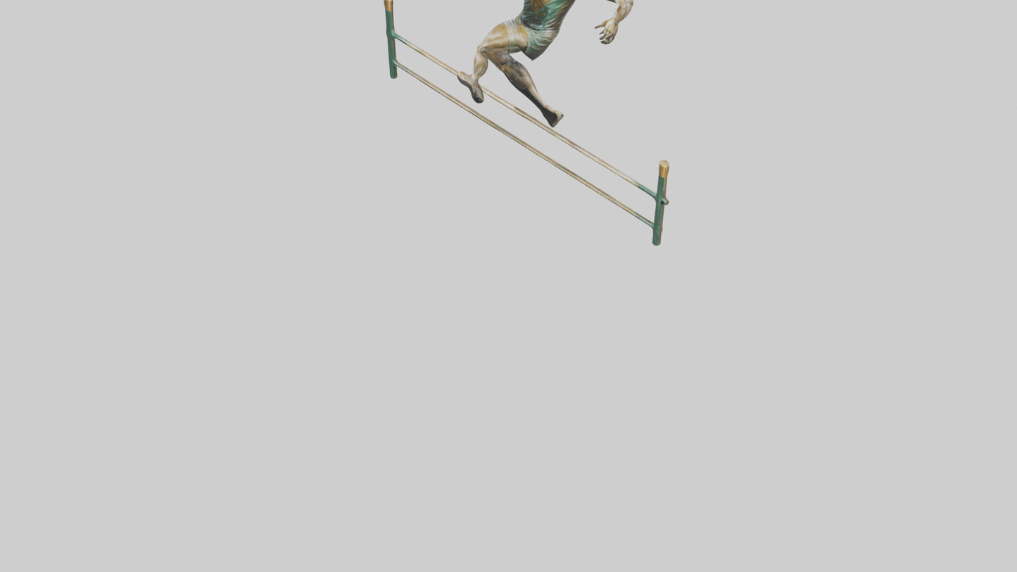 Hurdler MidJump statue model VR / AR / low-poly