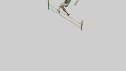 Hurdler MidJump statue model VR / AR / low-poly