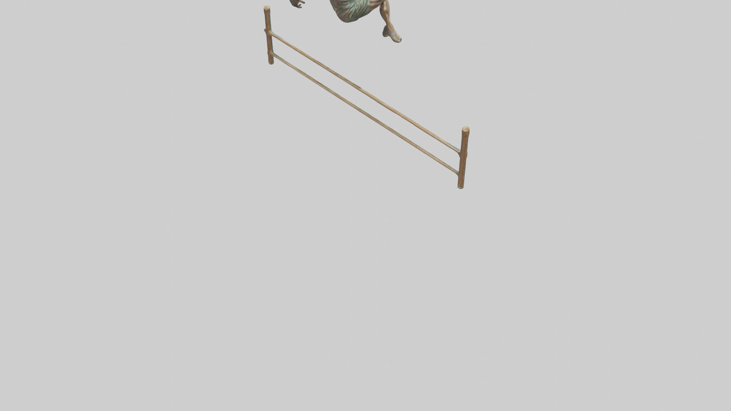 Hurdler MidJump statue model VR / AR / low-poly