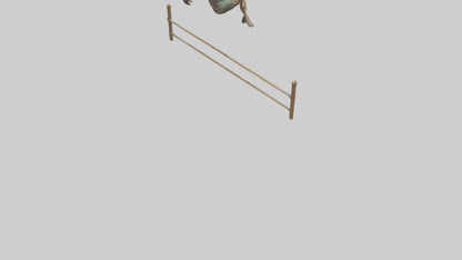 Hurdler MidJump statue model VR / AR / low-poly