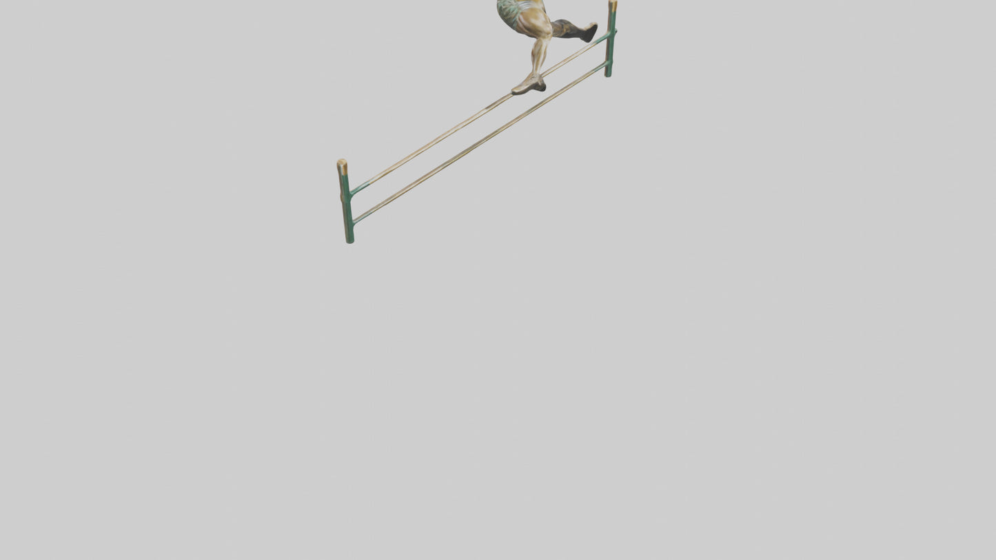 Hurdler MidJump statue model VR / AR / low-poly