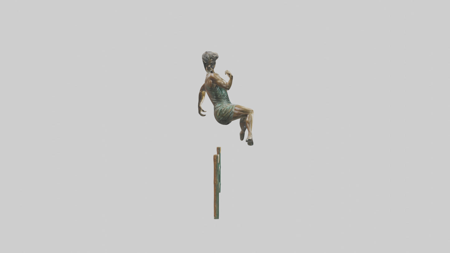 Hurdler MidJump statue model VR / AR / low-poly