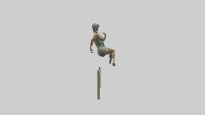 Hurdler MidJump statue model VR / AR / low-poly