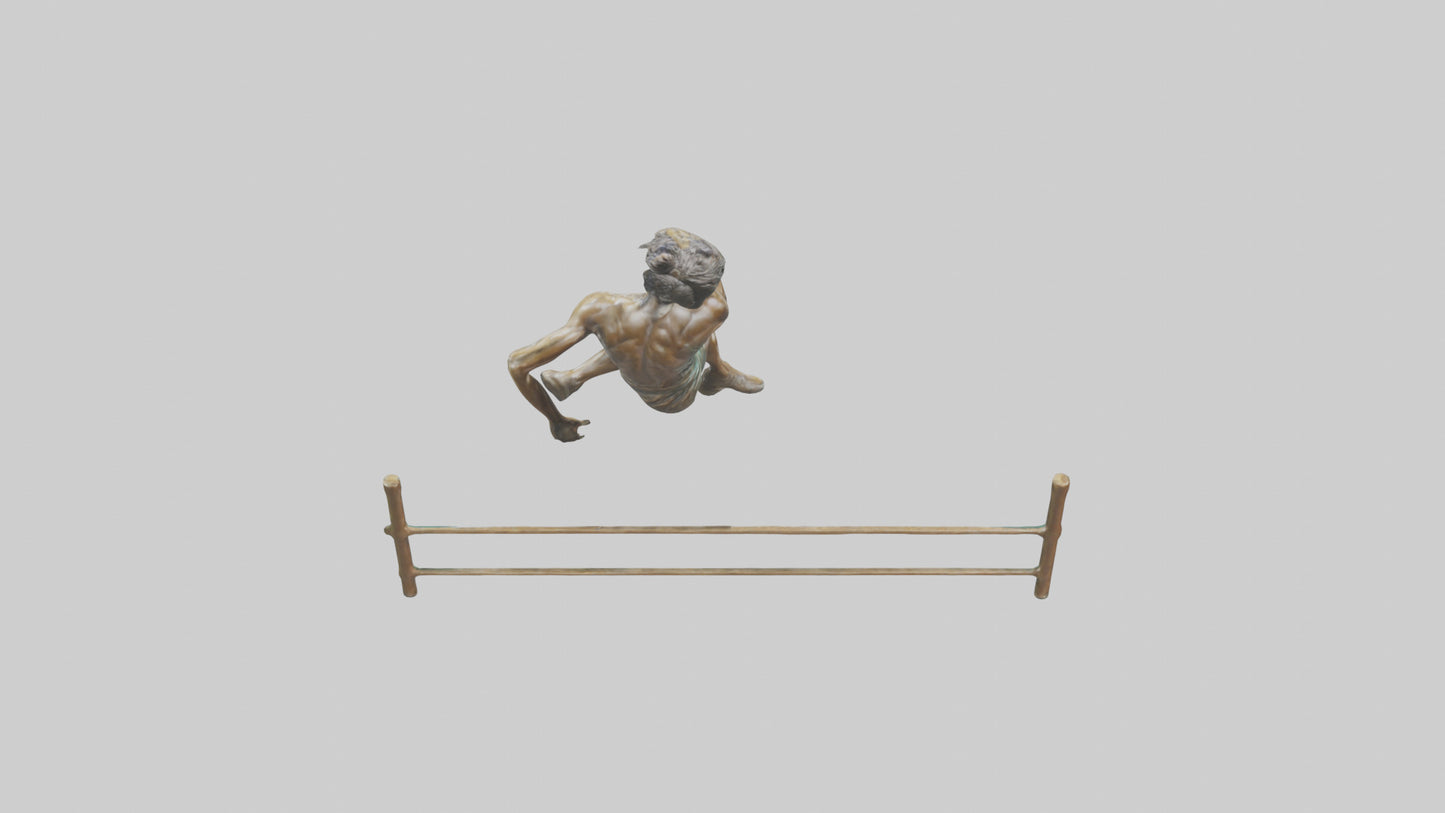 Hurdler MidJump statue model VR / AR / low-poly