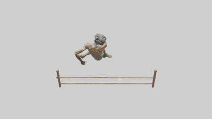 Hurdler MidJump statue model VR / AR / low-poly