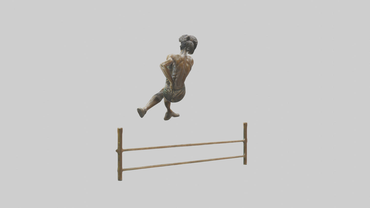 Hurdler MidJump statue model VR / AR / low-poly
