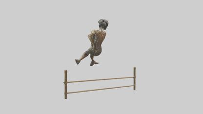 Hurdler MidJump statue model VR / AR / low-poly