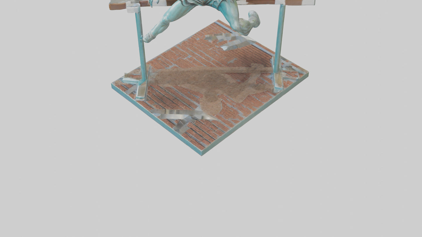 3D model Hurdler MidOvercoming Barrier statue model VR / AR / low-poly