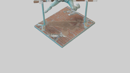 3D model Hurdler MidOvercoming Barrier statue model VR / AR / low-poly