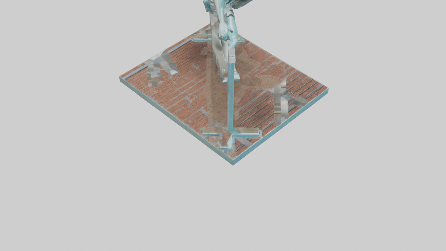 3D model Hurdler MidOvercoming Barrier statue model VR / AR / low-poly