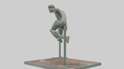3D model Hurdler MidOvercoming Barrier statue model VR / AR / low-poly