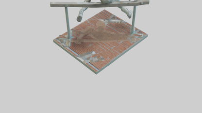 3D model Hurdler MidOvercoming Barrier statue model VR / AR / low-poly