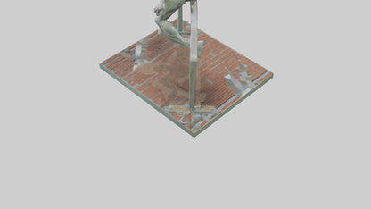 3D model Hurdler MidOvercoming Barrier statue model VR / AR / low-poly