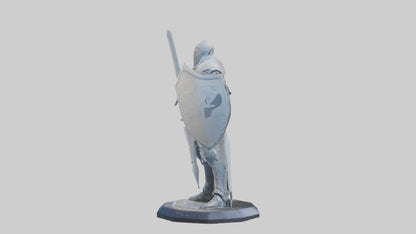 3D model HyperTech Knight statue model VR / AR / low-poly