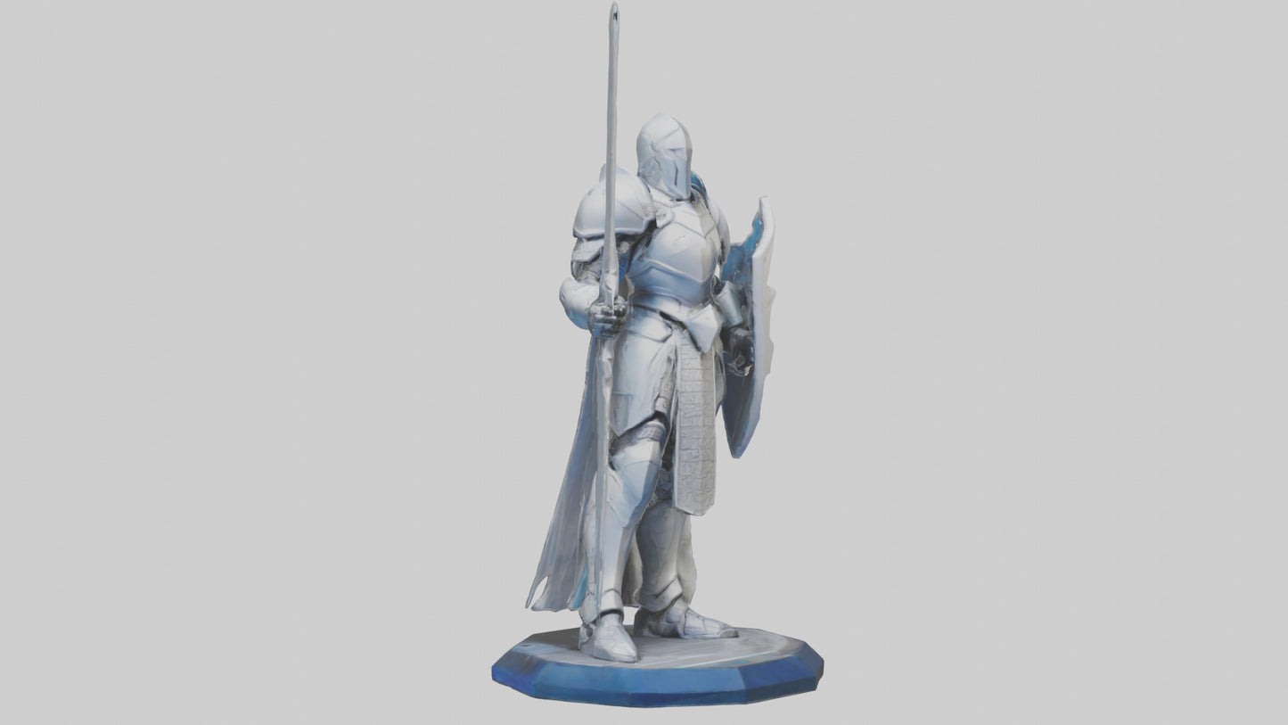 3D model HyperTech Knight statue model VR / AR / low-poly