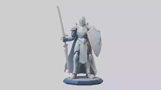 3D model HyperTech Knight statue model VR / AR / low-poly
