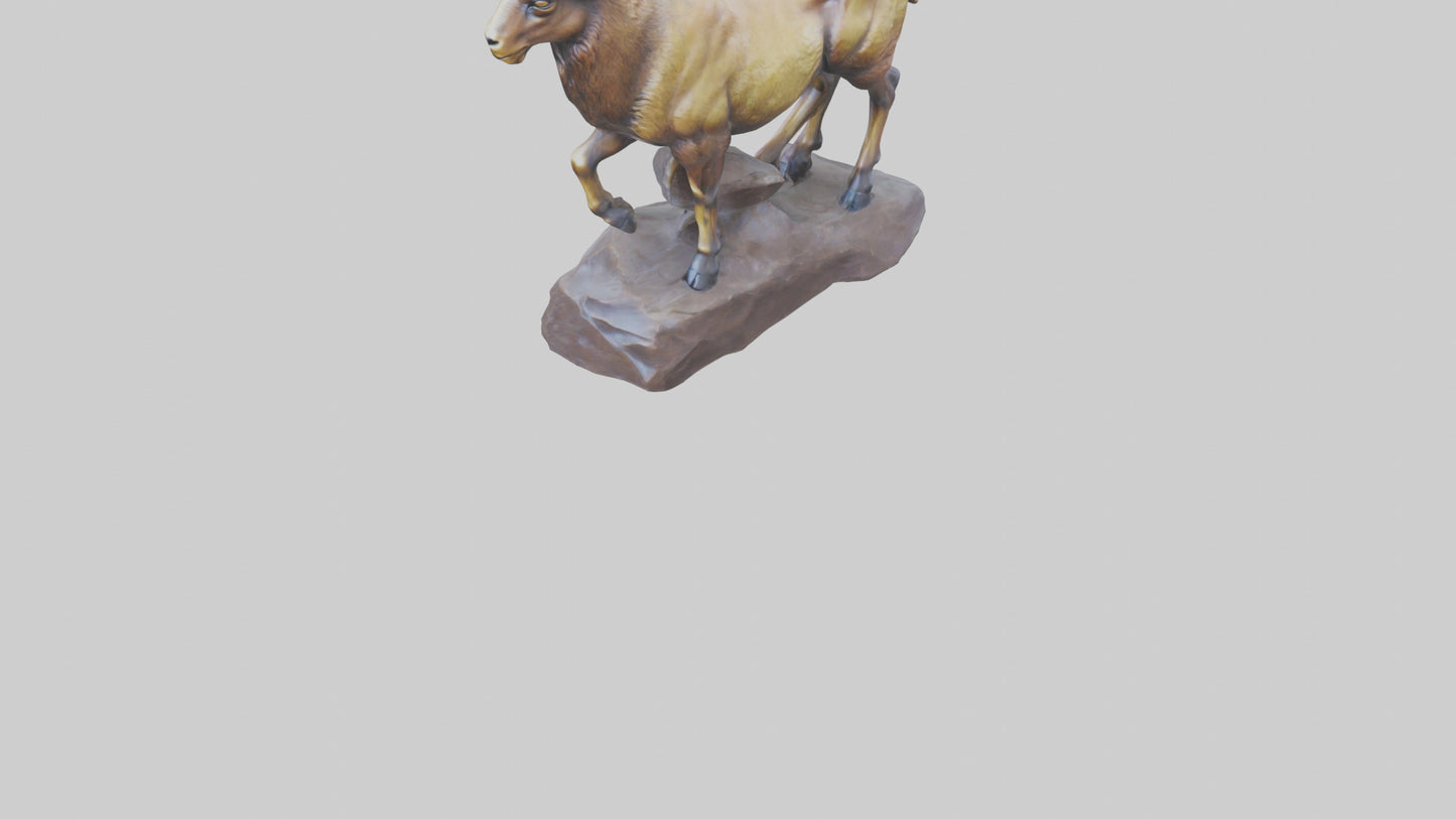 3D model Ibex statue model VR / AR / low-poly