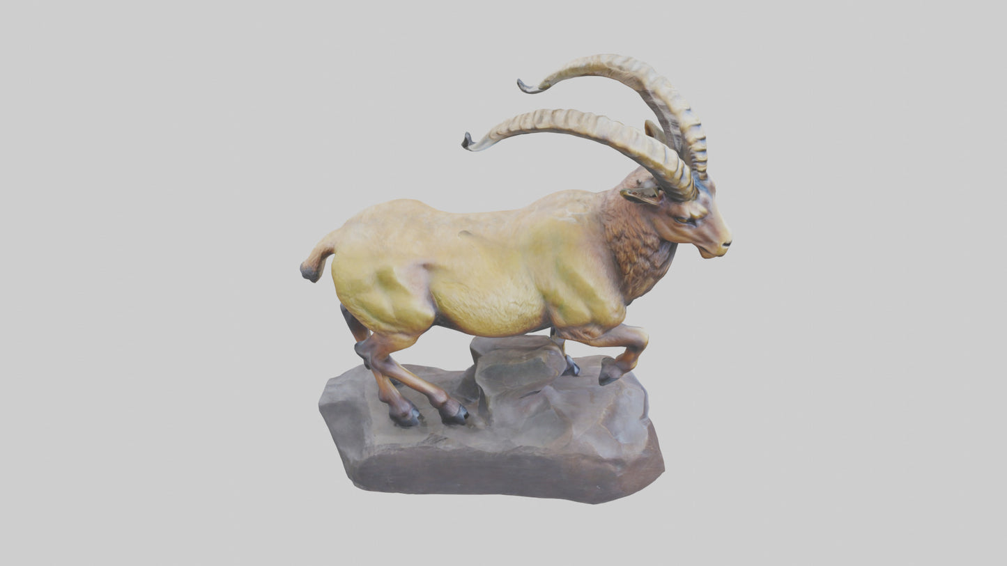 3D model Ibex statue model VR / AR / low-poly