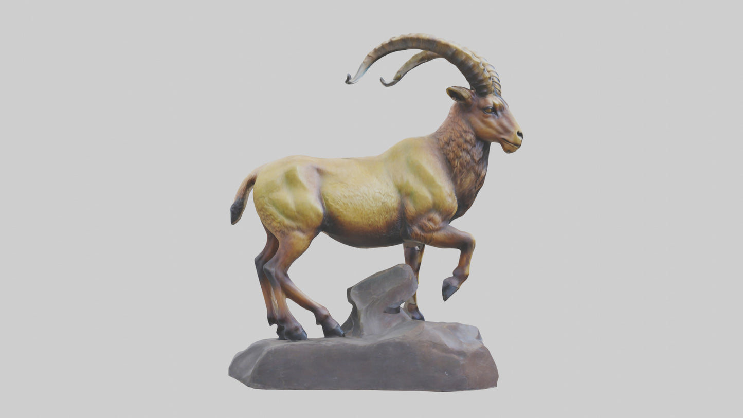 3D model Ibex statue model VR / AR / low-poly