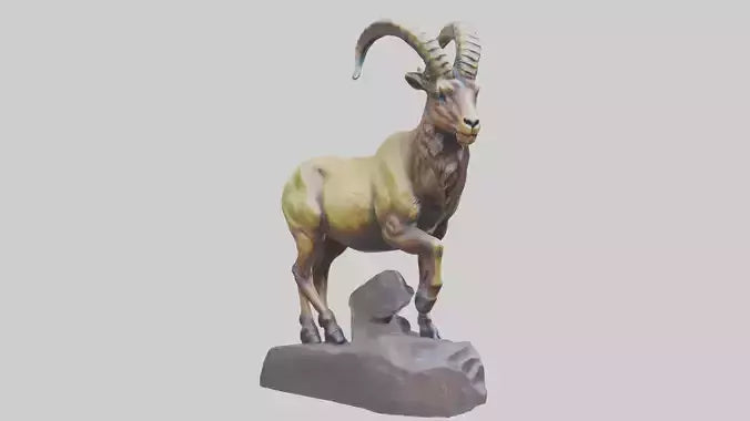 3D model Ibex statue model VR / AR / low-poly