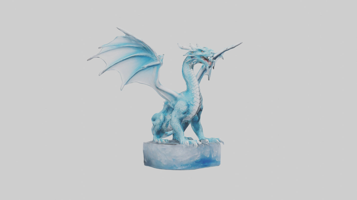 Ice Dragon statue model VR / AR / low-poly