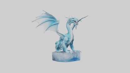 Ice Dragon statue model VR / AR / low-poly