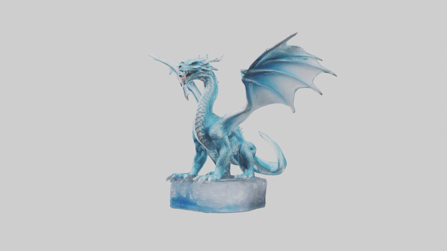 Ice Dragon statue model VR / AR / low-poly
