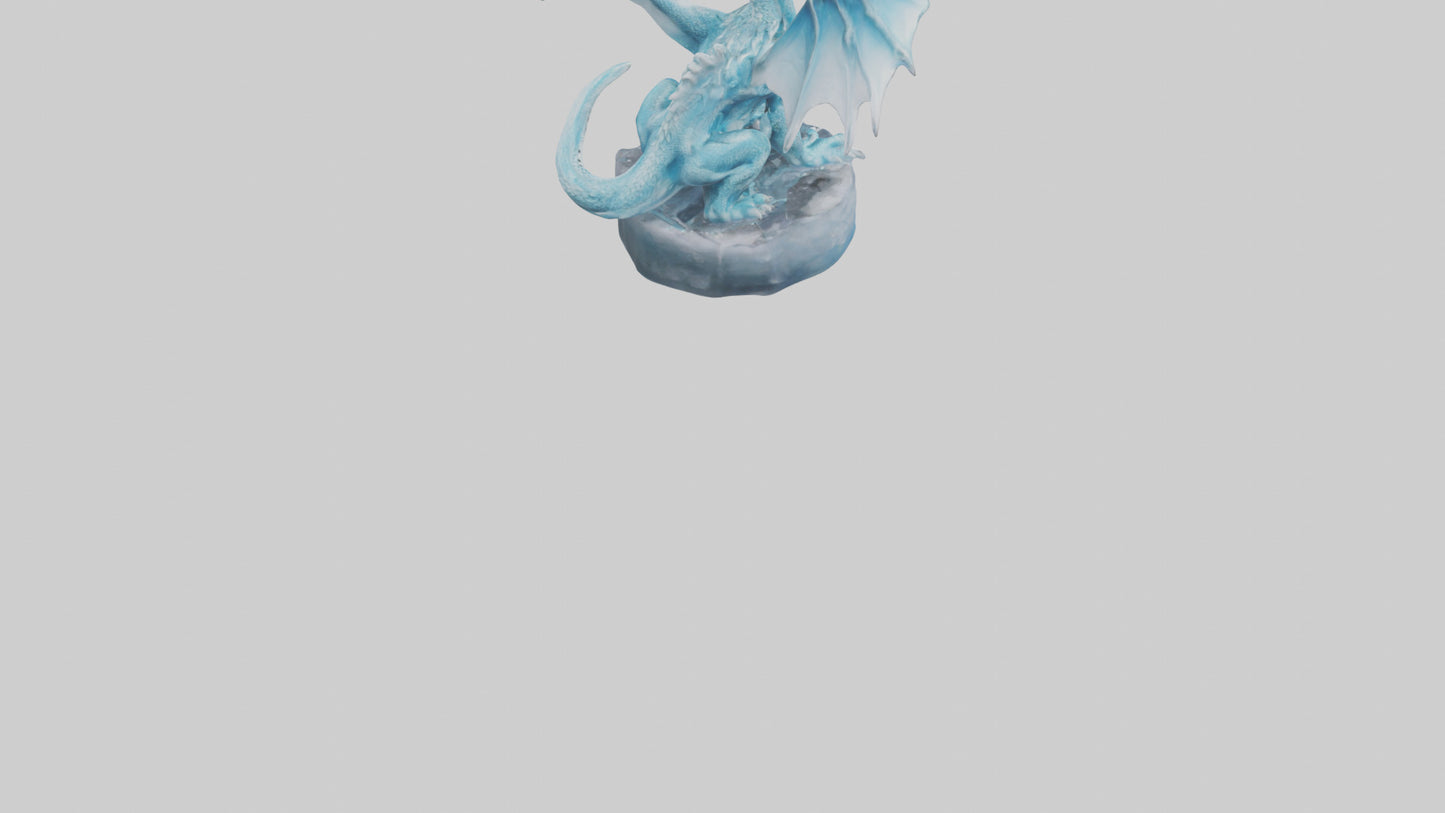 Ice Dragon statue model VR / AR / low-poly