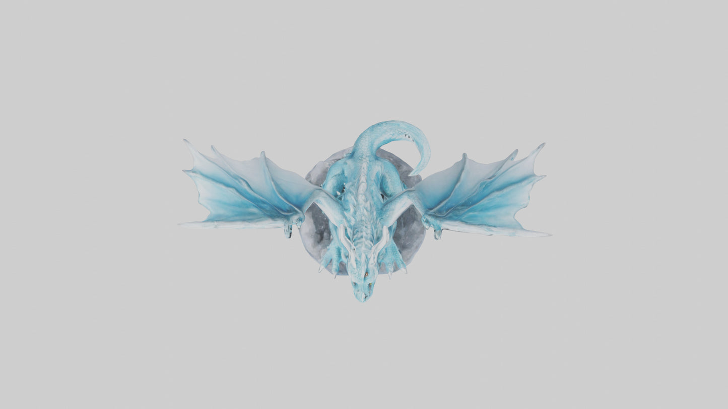 Ice Dragon statue model VR / AR / low-poly