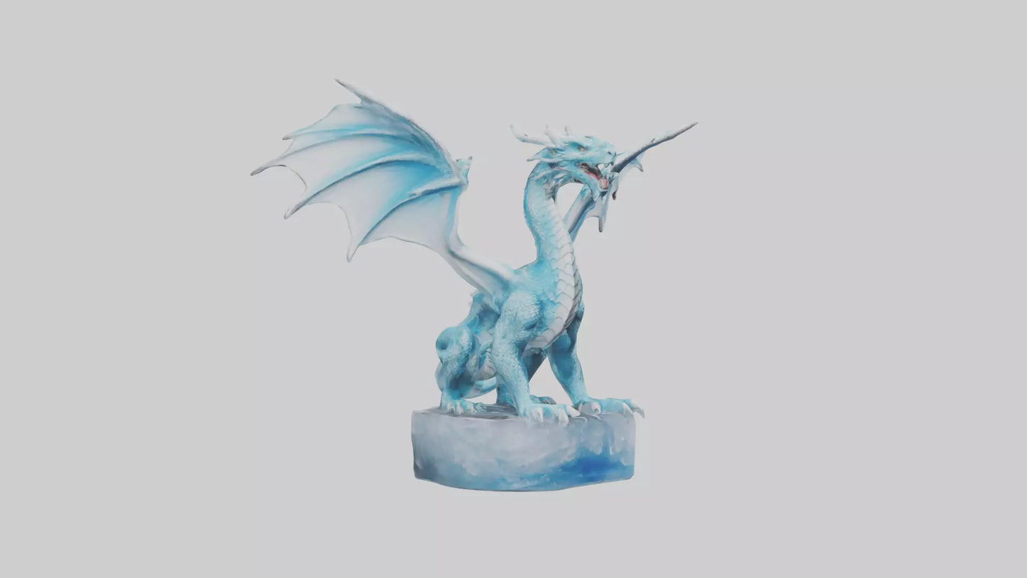 Ice Dragon statue model VR / AR / low-poly