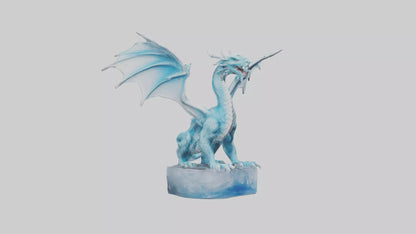 Ice Dragon statue model VR / AR / low-poly