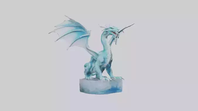 Ice Dragon statue model VR / AR / low-poly