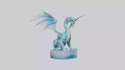Ice Dragon statue model VR / AR / low-poly