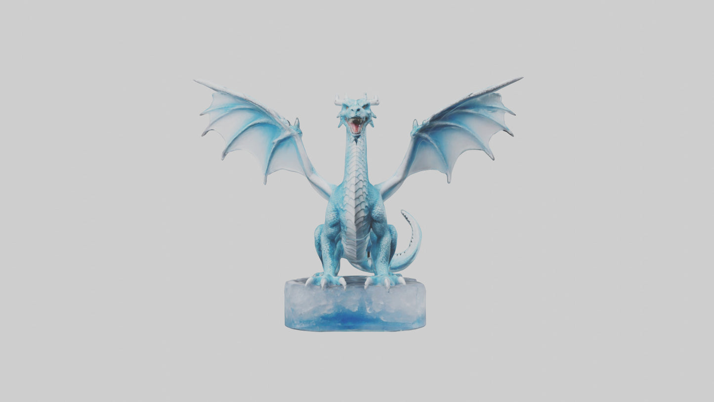 Ice Dragon statue model VR / AR / low-poly