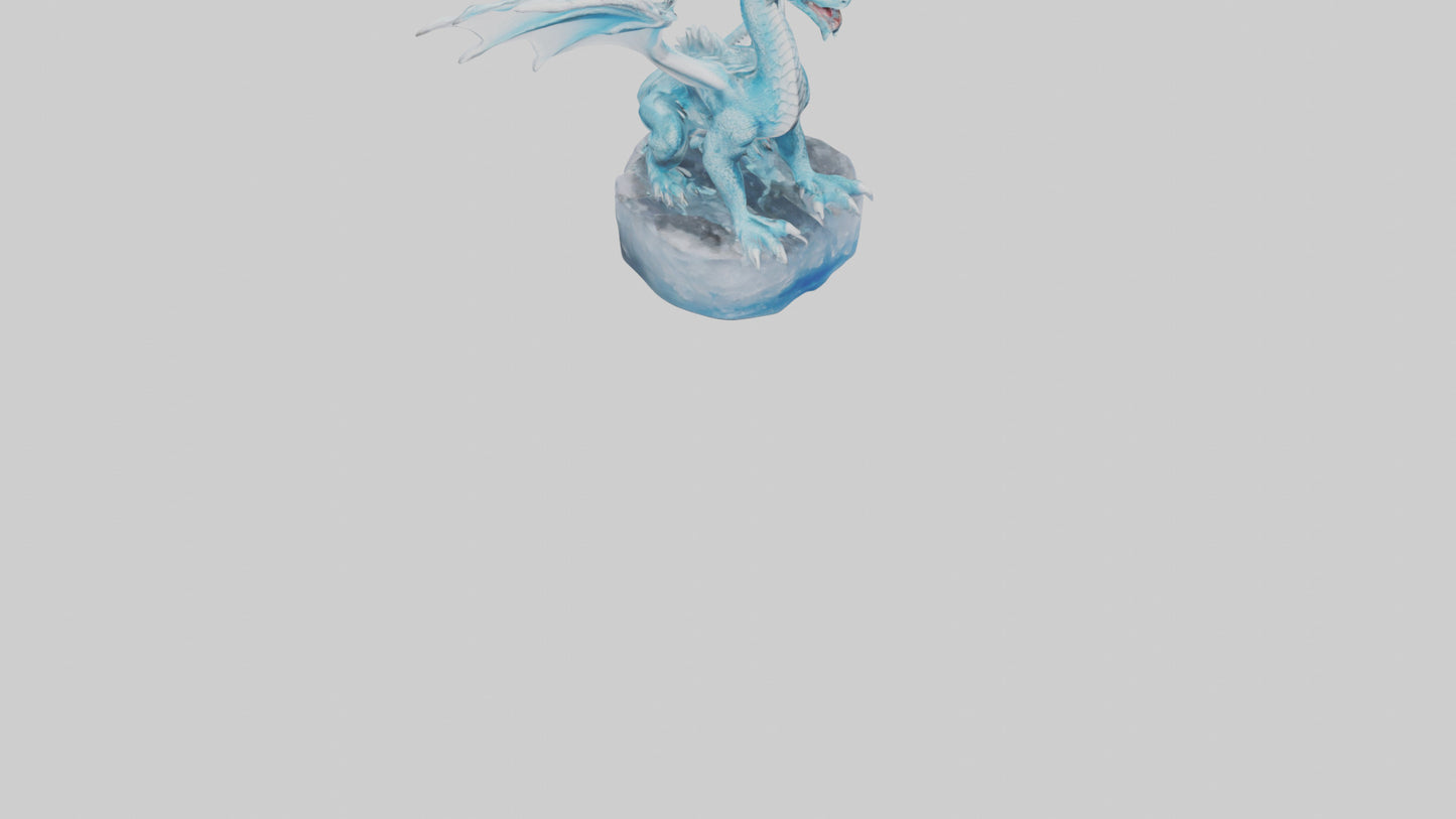 Ice Dragon statue model VR / AR / low-poly
