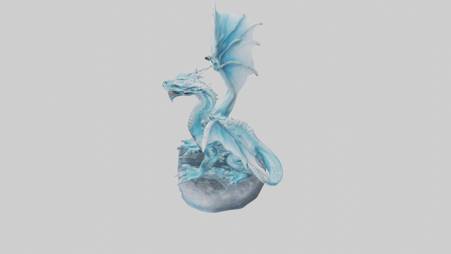 Ice Dragon statue model VR / AR / low-poly