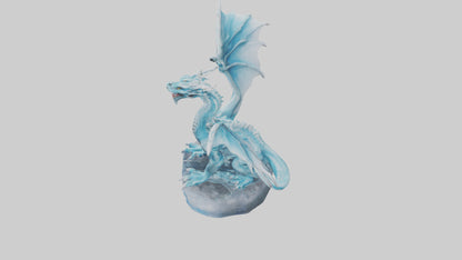 Ice Dragon statue model VR / AR / low-poly