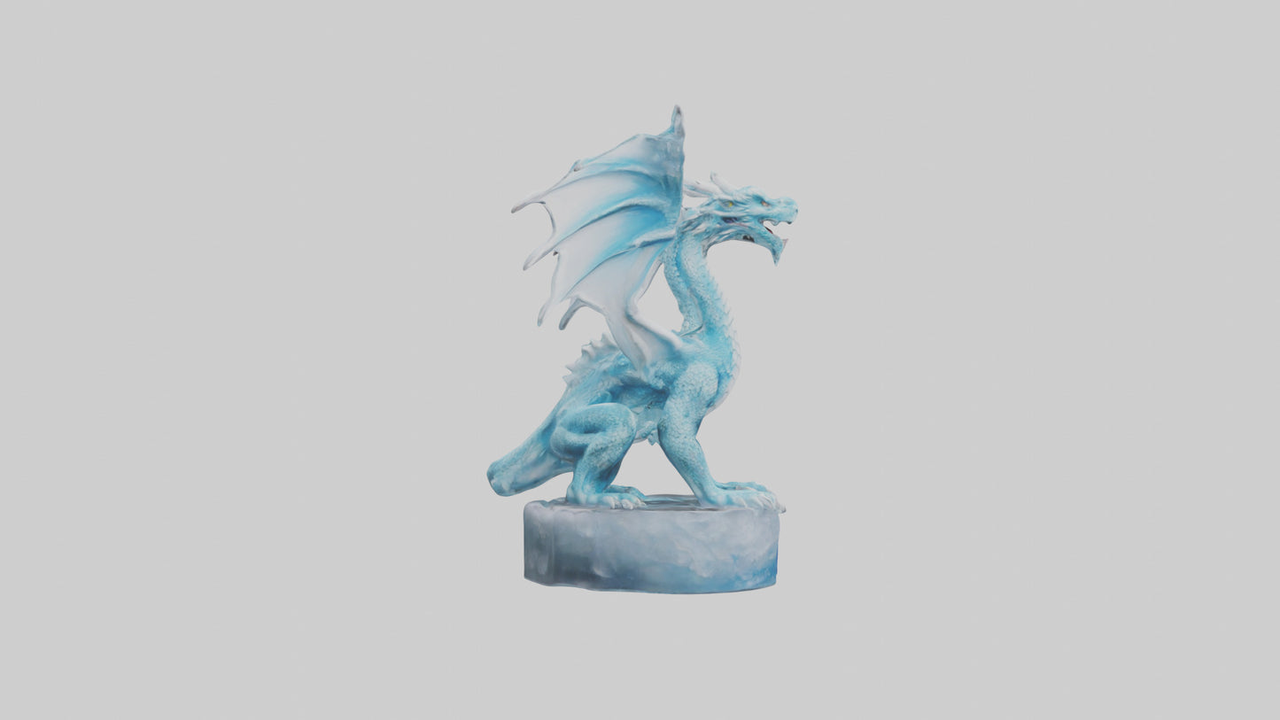 Ice Dragon statue model VR / AR / low-poly